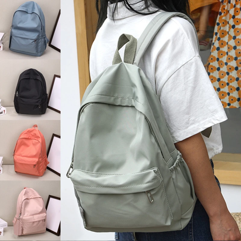 

Casual Large-capacity Shoulder Bag Ins Wind Fashion Girls Korean Solid Color Simple College Students Schoolbag Travel Backpacks