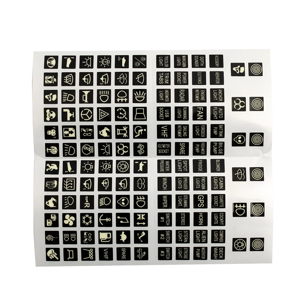 

Night Glow Rocker Switch Decal Label Circuit Panel Sticker Car Boat Truck Marine Decoration Car Styling Accessories