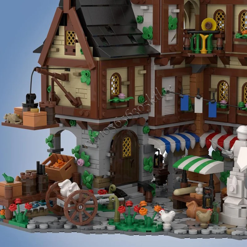 4658 шт. MOC средневековый замок на заказ модель-головоломка средневековый городской центр технический DIY сборочный набор игрушек для детей праздничные подарки (art.: 3920d30009bdb) - 3920d30009bdb