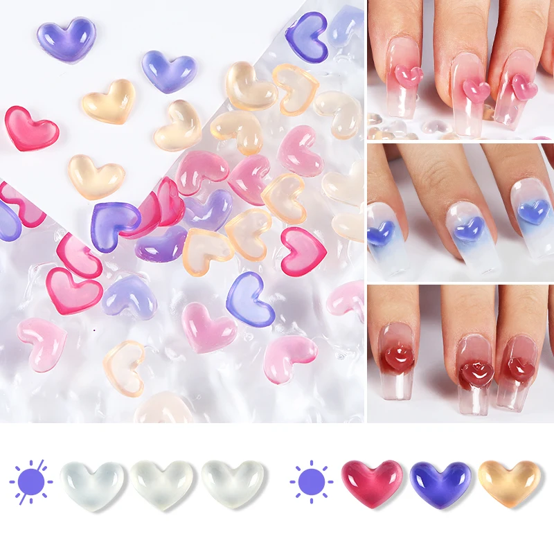 

50 шт., сменные детали сердца для дизайна ногтей