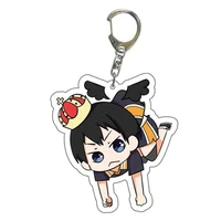 junior volleyball player anime keychains for women men acrylic keychain car keys chain bag accessories boy fans gifts souvenier