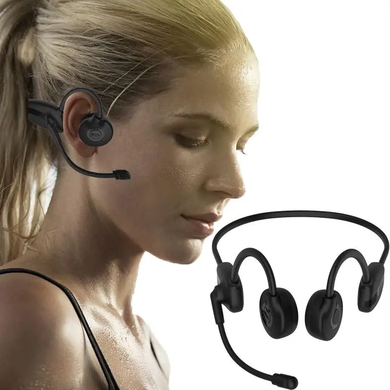 

Workout Open Ear Headphones Behind The Neck Bone Conduction Headphone Blue Tooth 5.3 Bone Conduction Headphones With Mic For Gym