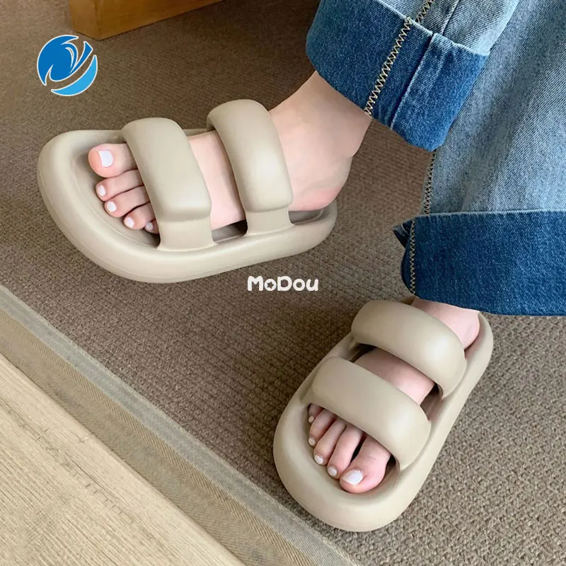

Mo Dou Sports Style Slippers for Couples EVA Deodorant Women Summer Sandals Waterproof Non Slip Thick Sole Slides for Outdoor