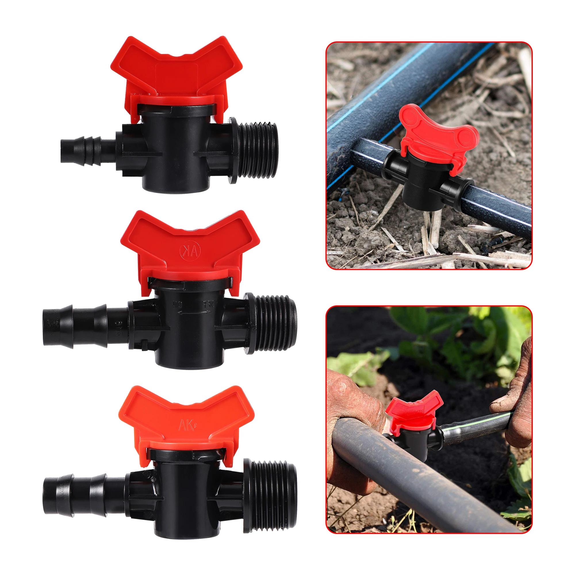 3/4"1/2" Male to DN16,8/11MM Hose Pipe Valve Garden Pipe Hose Adapter Male Bypass Switch Irrigation System Accessories