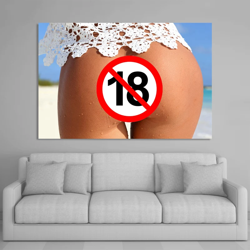 Эротическая девушка Сексуальная задница пляж Nakeds картина Aldult порно постеры и