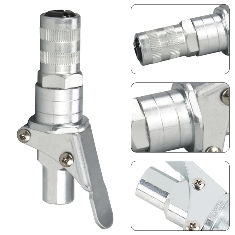 

1 PC Grease Gun Coupler Hose Kit Grease Gun Adapter Quick Lock On Release Coupling End Fitting High Quality
