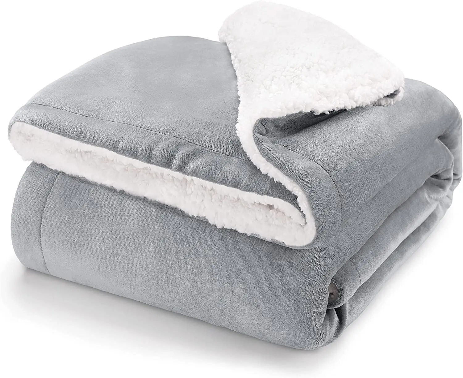 

Double-sided Sherpa and soft flannel sofa blanket-microfiber wool blanket 100% super soft sofa bed blanket or living room gray 130x150 cm