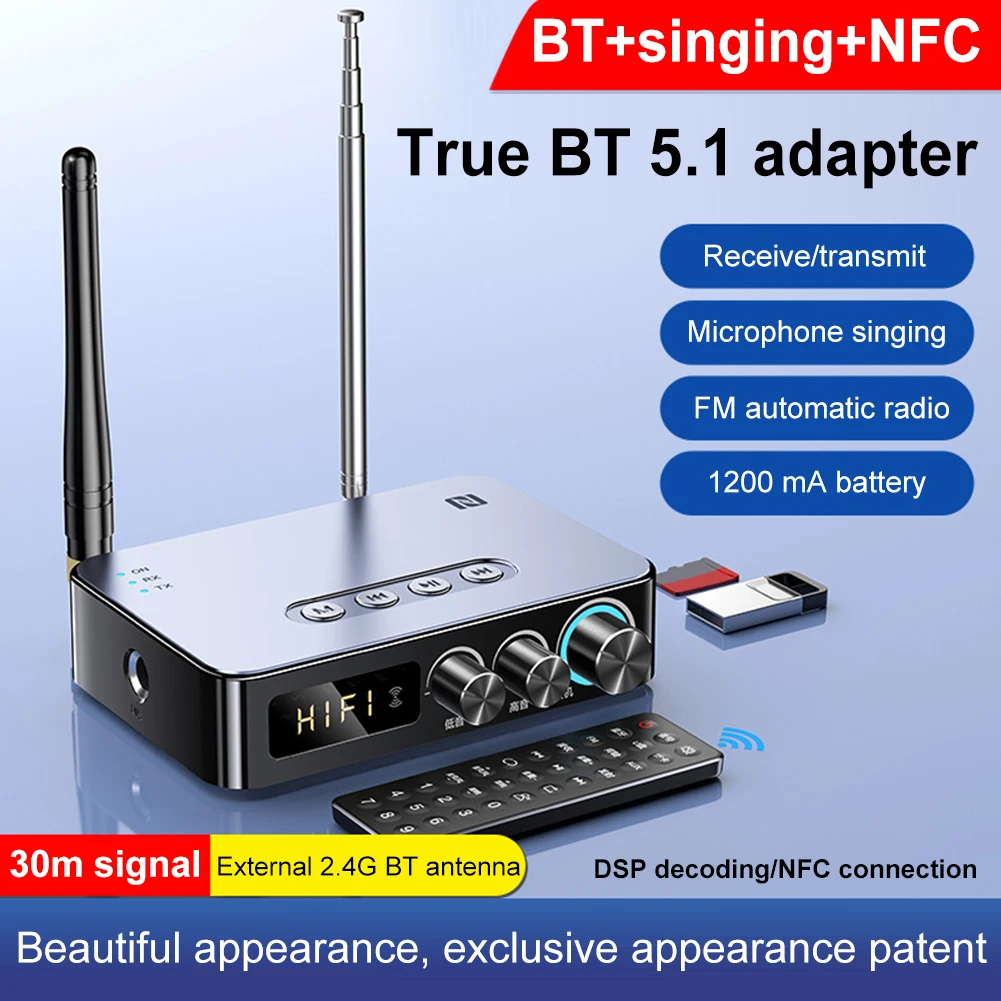 

Upgraded Bluetooth 5.1 Audio Transmitter Receiver RCA 3.5mm AUX Jack USB Dongle Music Wireless Adapter NFC For PC TV Headphones