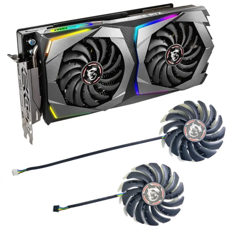 

Новый 2 шт. 87 мм 4PIN PLD09210S12HH RTX 2060 графический вентилятор, для MSI Geforce RTX 2060 Super Gaming X охлаждающий вентилятор для графической карты