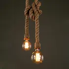 Винтажный подвесной светильник из пеньковой веревки на чердаке, промышленный подвесной светильник для ресторана, бара, кофейни, светильник для спальни в студии