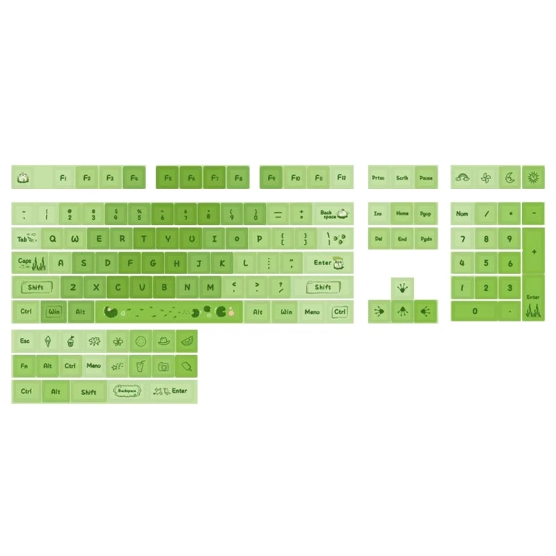 

Green PBT XDA Keycap Dye-Sublimation Keycap for 61/68/84/87/96/108/980 Keyboards