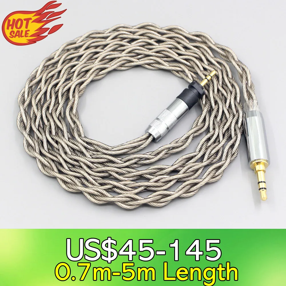 

99% Pure Silver + Graphene Silver Plate Shield Earphone Cable For Shure SRH840 SRH940 SRH440 SRH750 Philips SHP9000 LN007967