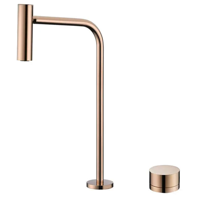 

White All-Copper Hot And Cold Countertop Basin Faucet Plus Height Split Double-Hole Modern Creative Bathroom