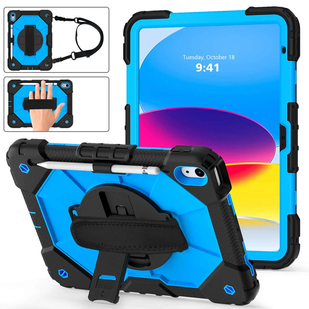 

Heavy Duty Shockproof PC+TPU Case For iPAD 10th Gen 2022 Air 5 Air 4 10.9 Pro 11 Kickstand Cover for iPad 9.7 5th 6th 7th 10.2