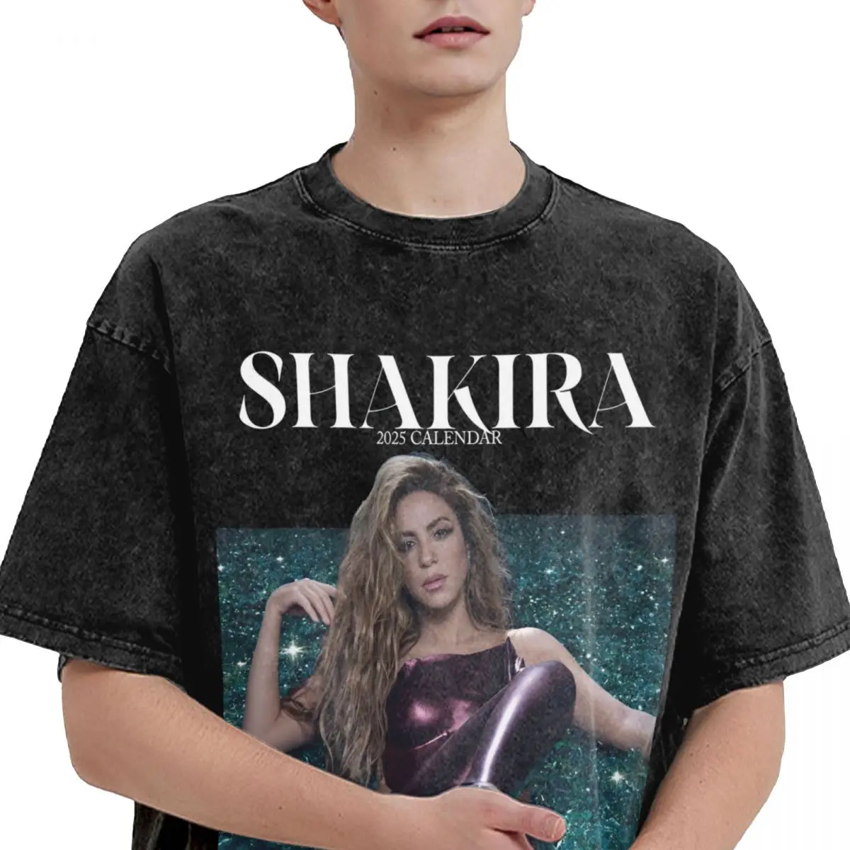 Мужская футболка Shakira Las Mujeres Ya No Lloran 2024 мытые футболки World Tour модная летняя уличная