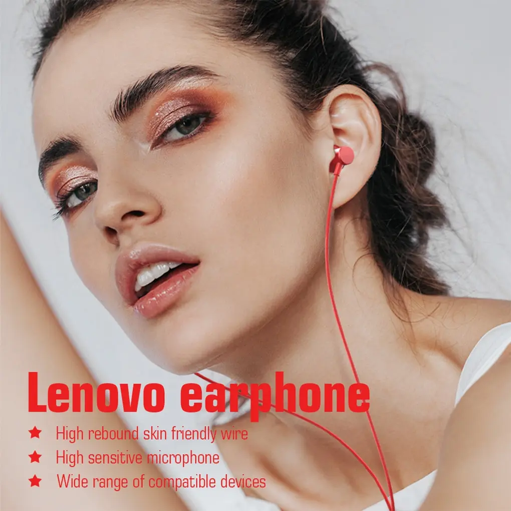 

Lenovo HF130 Bass Sound Wired Earphone In-Ear Sport Earphones with mic for iPhone Samsung Headset fone de ouvido auriculares MP3