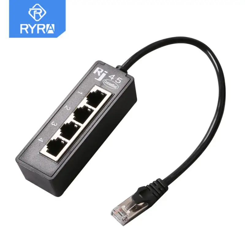 

RYRA RJ45 Ethernet Splitter Cable 1 Male To 4 Female LAN Splitter For Port Cat LAN Ethernet Socket Connector Adapter Accessories