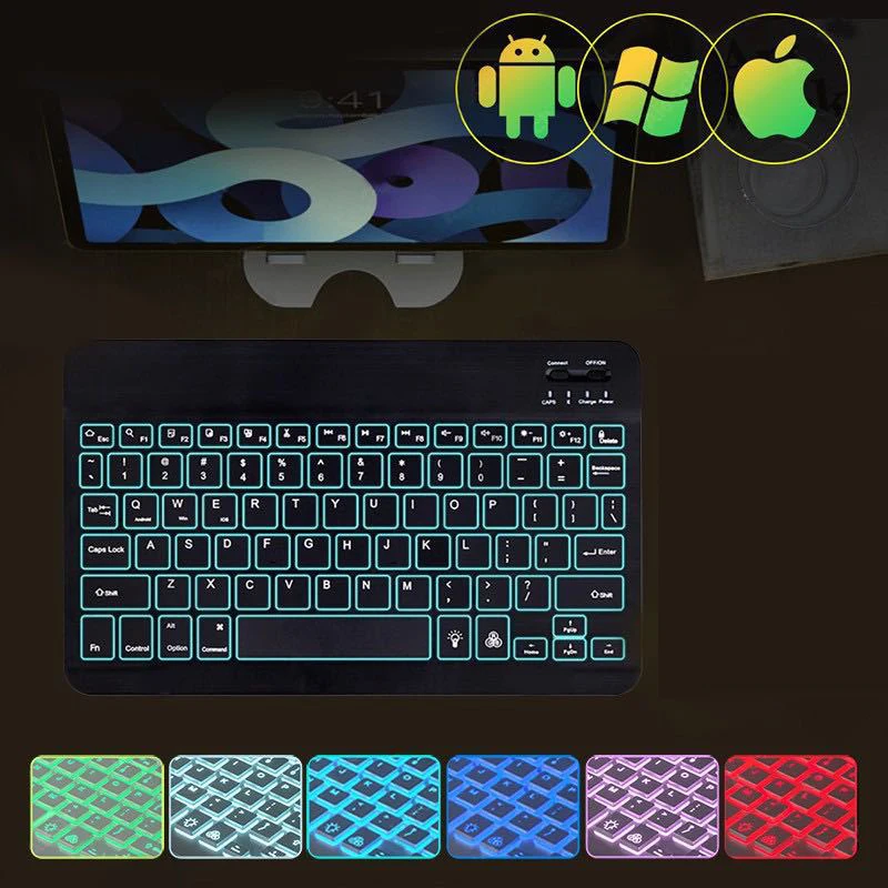 Клавиатура со светодиодной подсветкой и мышь беспроводная клавиатура для iPad Xiaomi