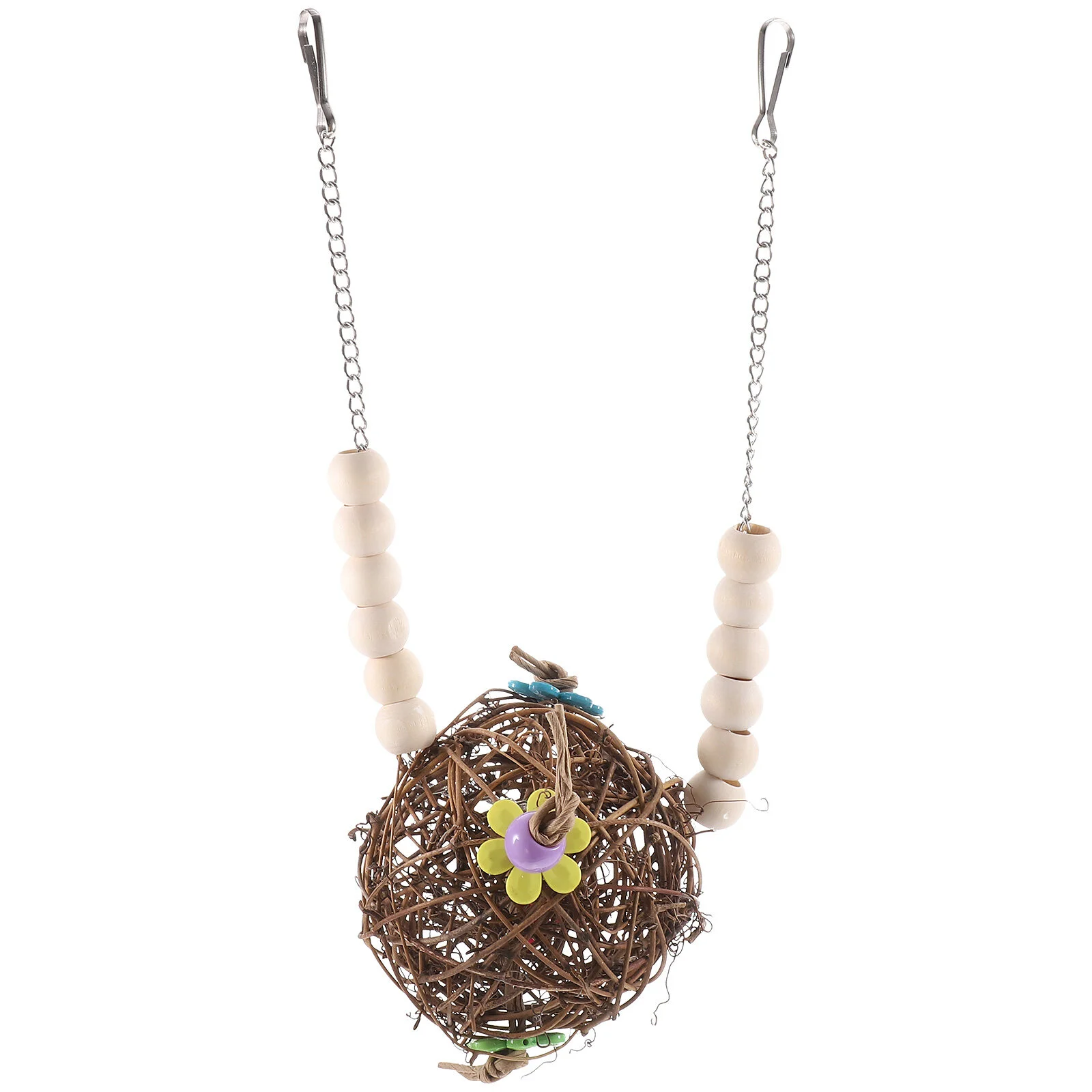 

Accessories Parrot Supplies Parakeet Toy Wooden Foraging Chewing Bird Hanging Bite Pet Parrots Shredding Playset