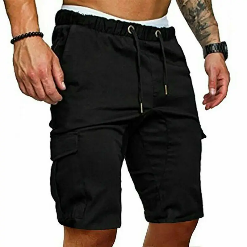 Men's Shorts Male Summer Cargo Military Style Straight Work Pocket Lace Up Short Trousers Casual Shorts