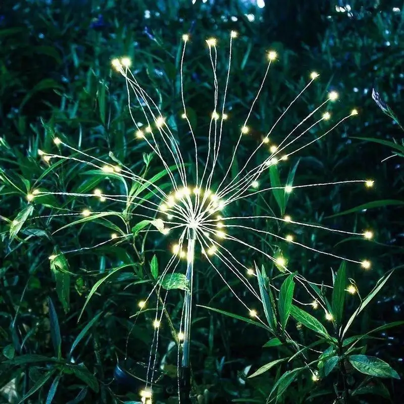 

Solar Fireworks Lamp Outdoor Grass Globe Dandelion Flash String Fairy lights 90 /120/150LED For Garden Lawn Holiday Light