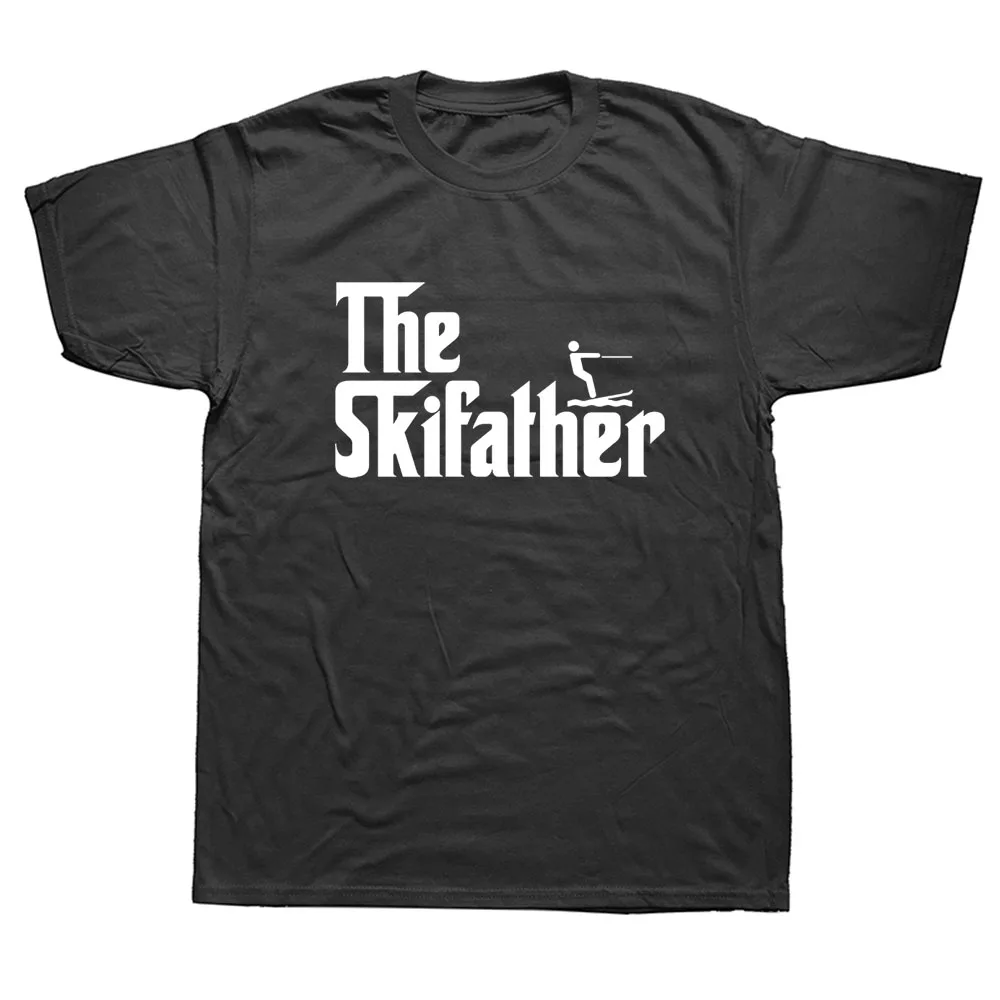 

Забавная унисекс футболка для катания на лыжах с круглым вырезом