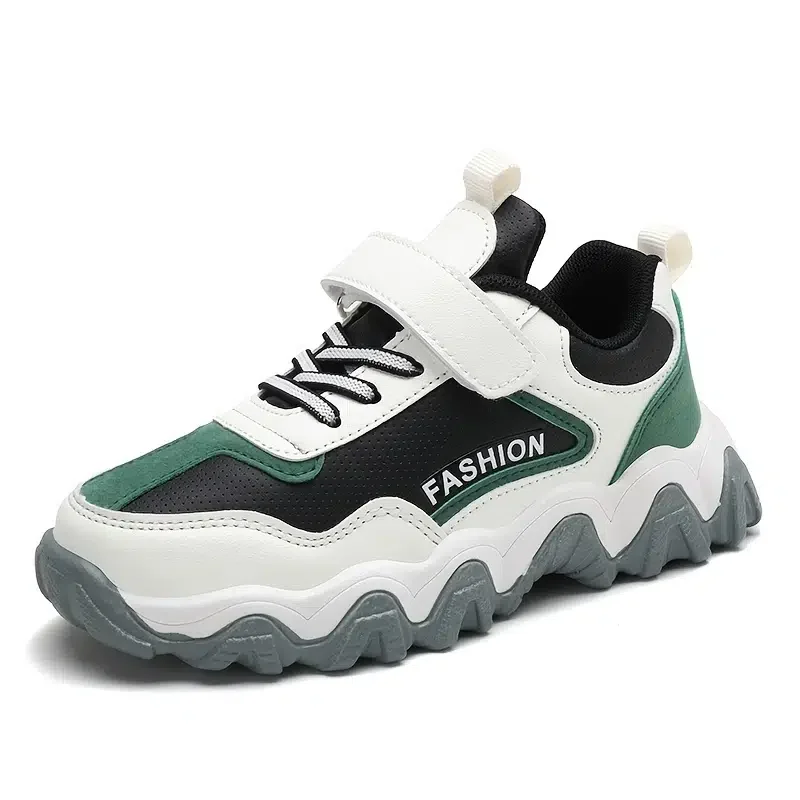 Boys Basketball Shoes Lace-up Hook And Loop Design Wear-resistant And Shock-absorbing Suitable For Outdoor Sports