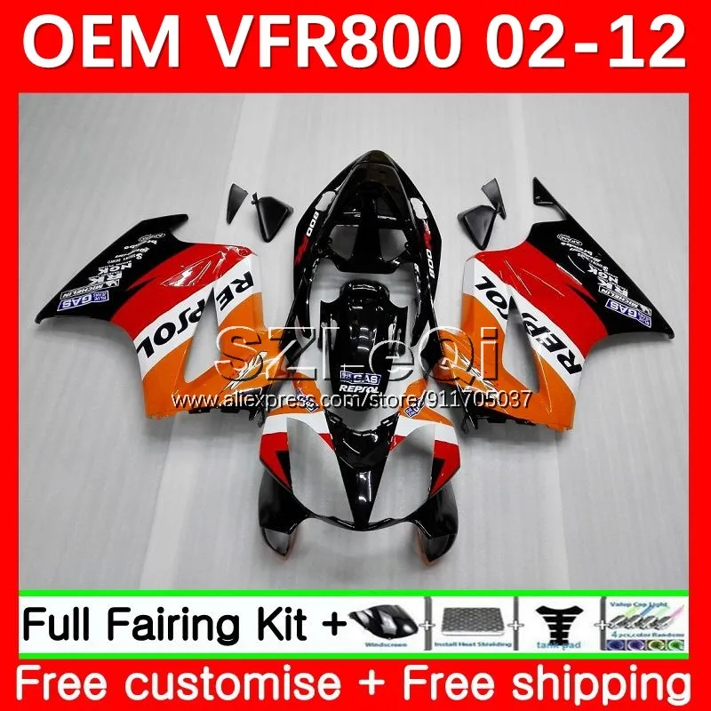 

Repsol Orange interceptor For HONDA VFR800RR VFR800 800 RR 2002 2003 2004 2005 2006 2007 VFR 800RR 08 09 10 11 12 Fairing 43LQ.0