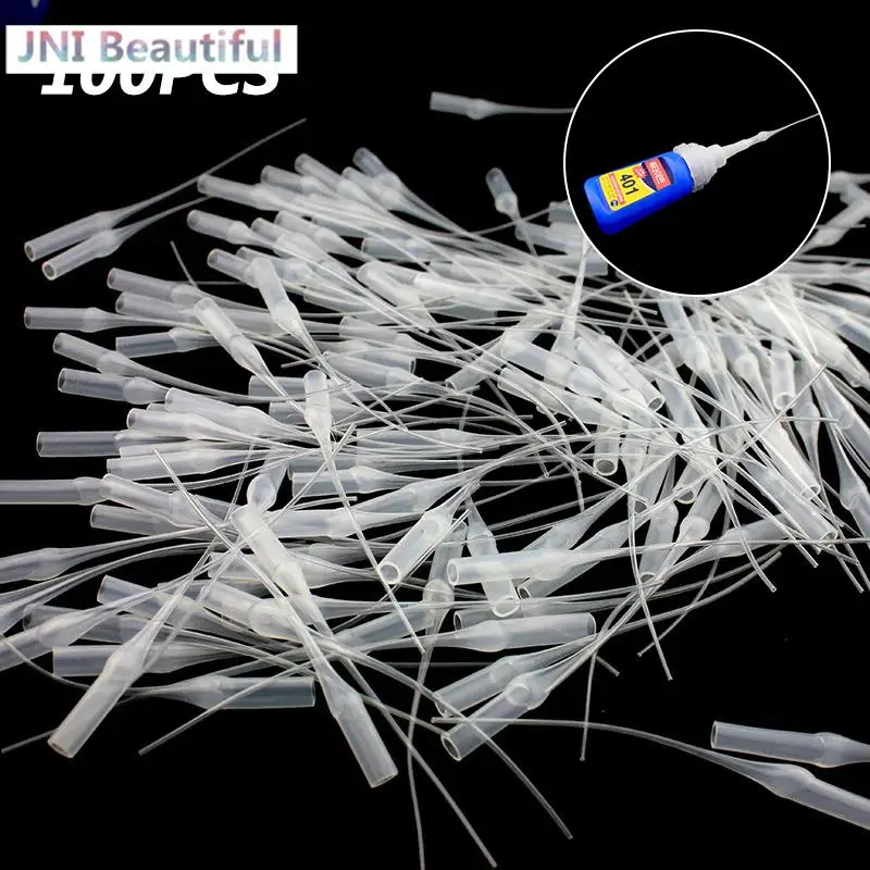 

100 Pieces Glue Micro-Tips Plastic Glue Bottle Tips Glue Extender Precision