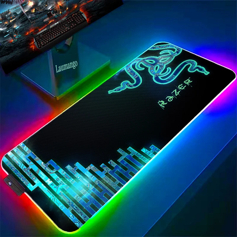 

Razer Desk Mat Anime Mouse Pad 900x400 Big Mousepepad Led Mousepad Deskmat Back Light Office Accessories Backlight Gaming Gamer