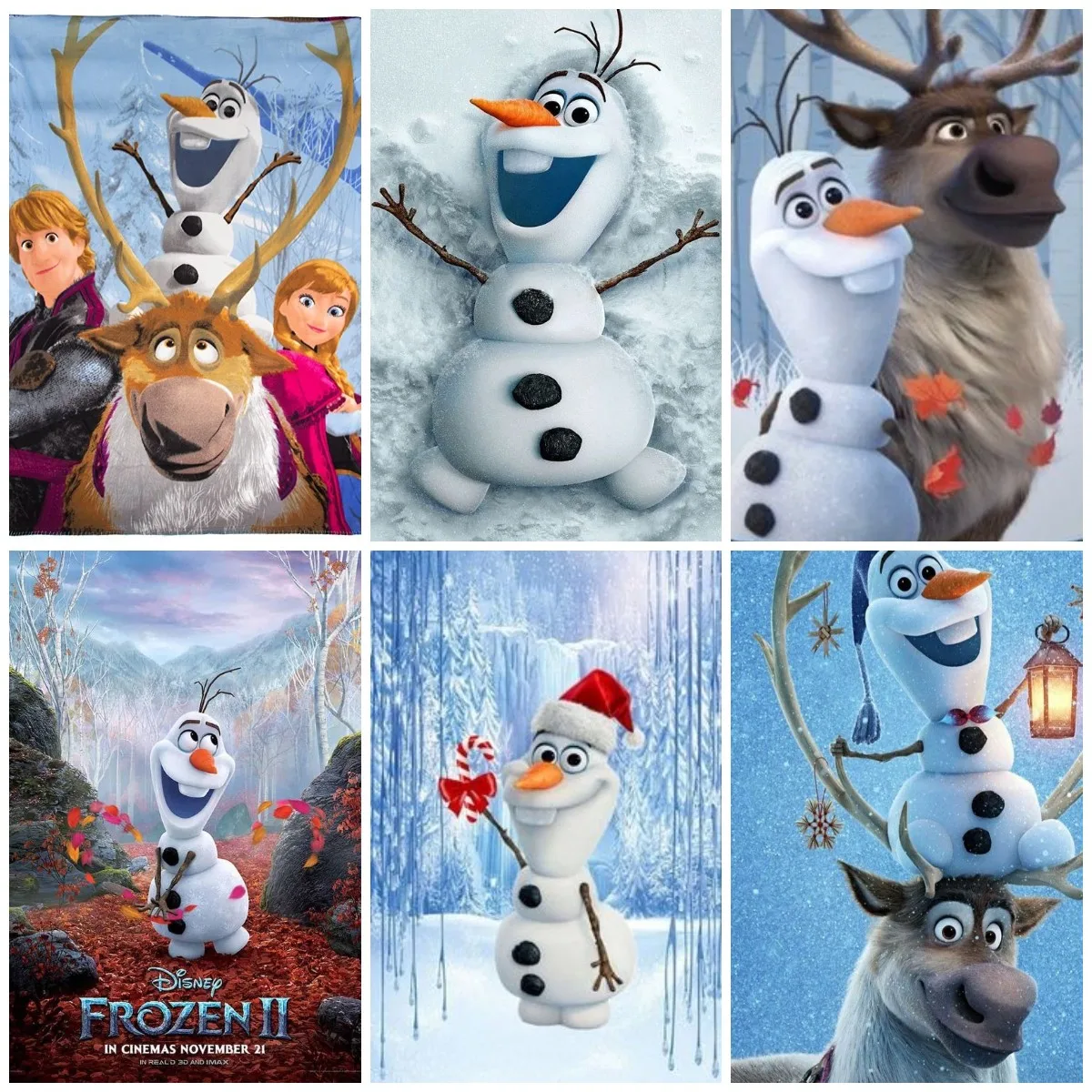 

Disney мультфильм Олаф снеговик Настенная картина плакат печать подходит для домашнего декора гостиной