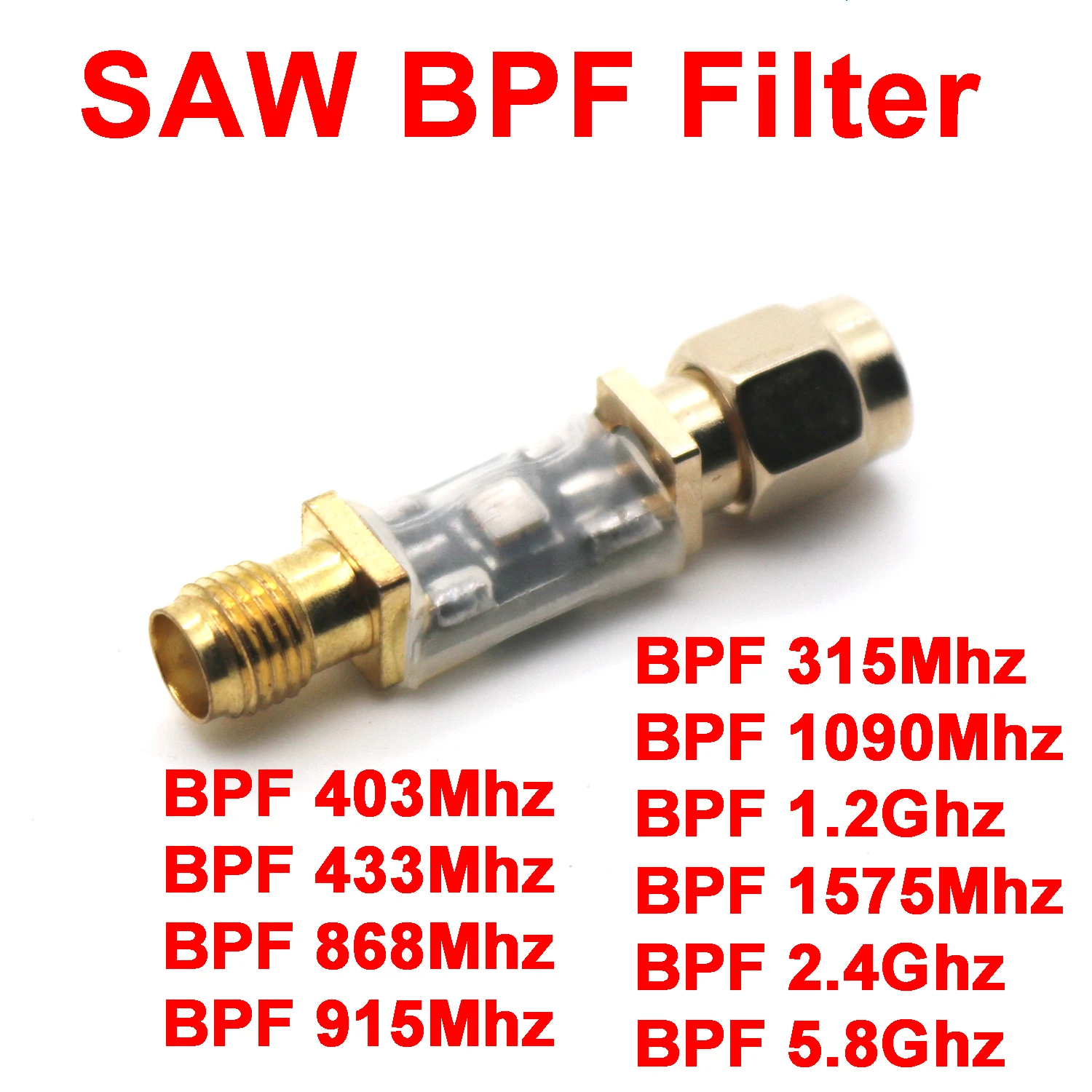 

Полосовой фильтр SAW BPF 315M 403M 433Mhz 868Mhz 915Mhz 1.5G 2,4Ghz 5,8Ghz ДЛЯ радиочастотного сигнала Приемник передатчик связи