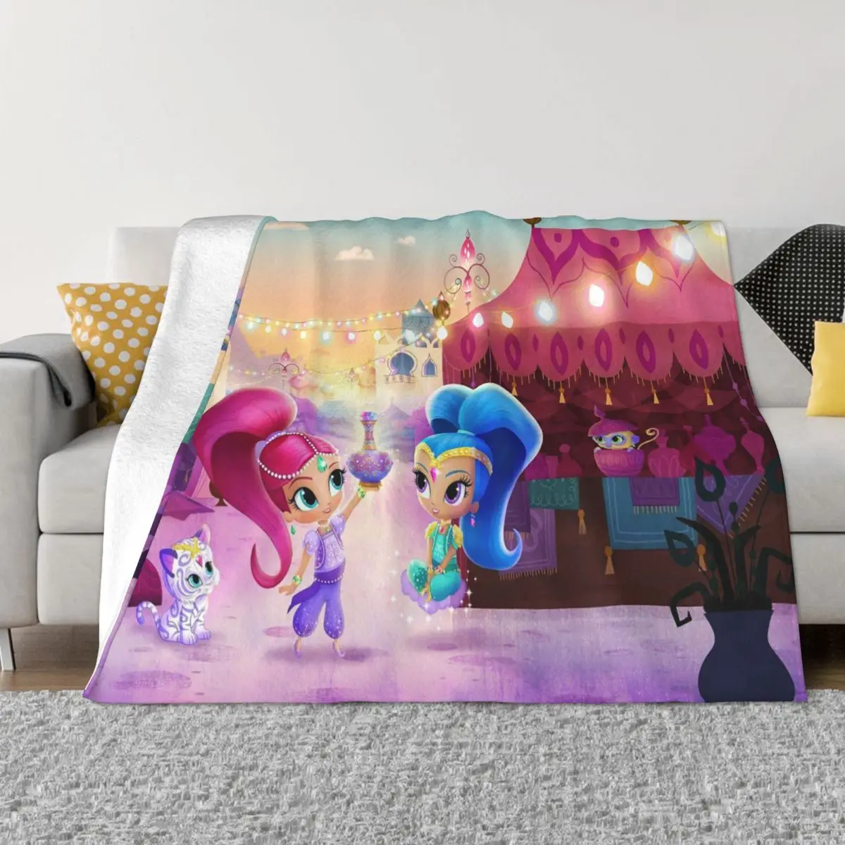 Блестящее и сияющее мультяшное одеяло чехол для дивана флисовое украшение