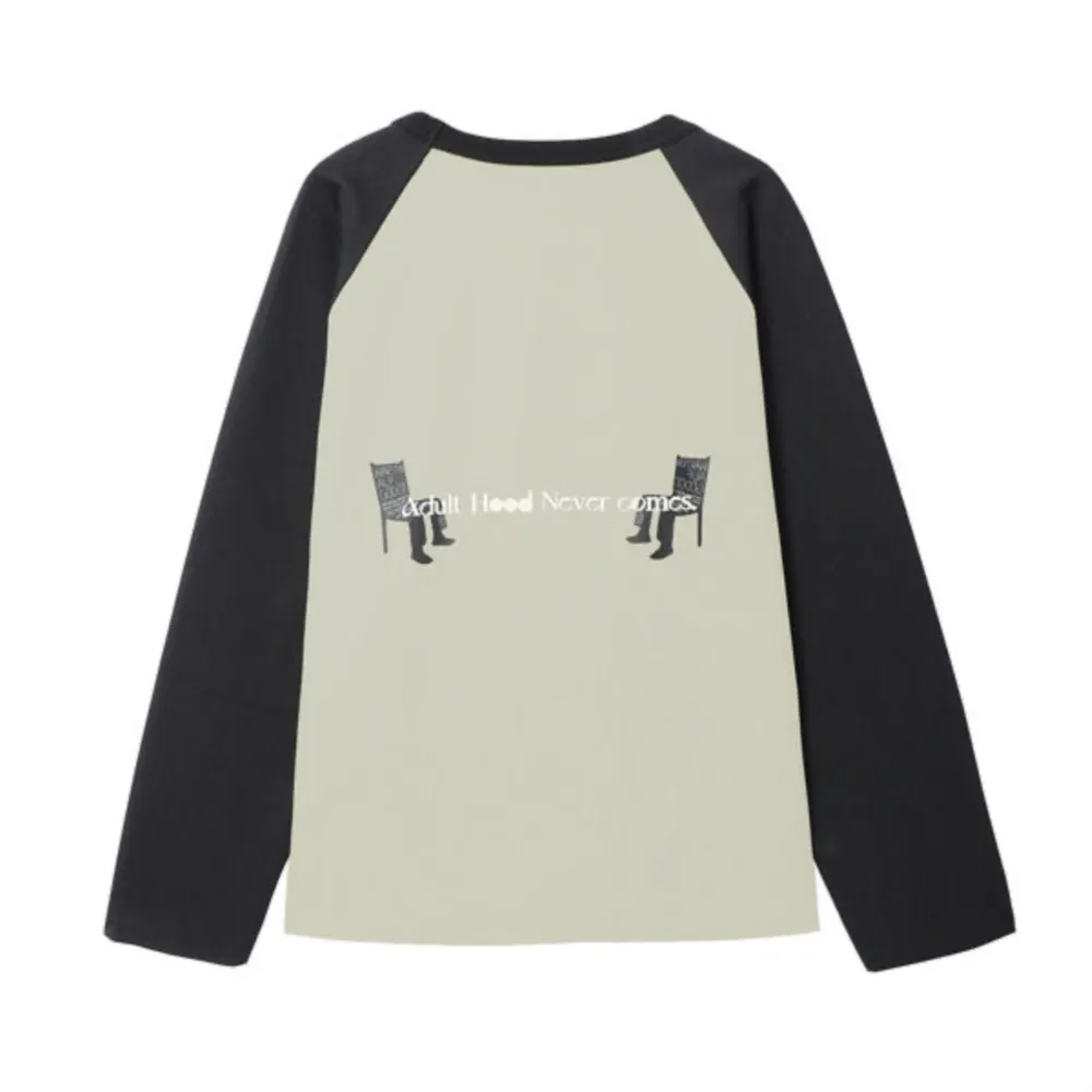

Sweater Y2K autumn loose heavyweight A-shaped stool printing leisure trend round-collar rotator sleeves