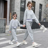 family matching outfits mother and daughter suit girls spring autumn fashion fake two sets childrens clothing 8 11 12 years old