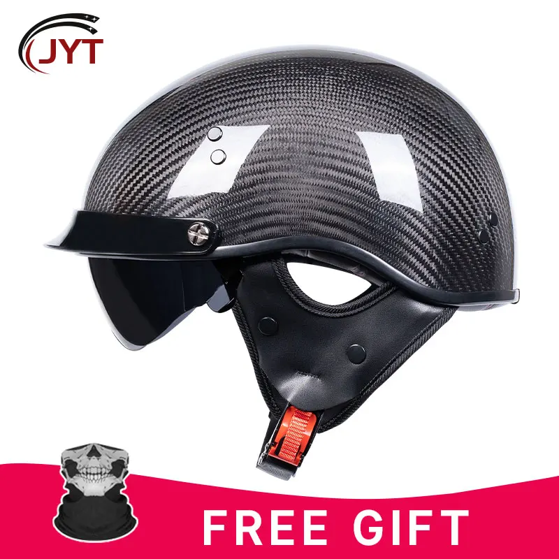 Полулицевой шлем из углеродного волокна 1/2 мотоциклетные шлемы Four Seasons Universal 3K Ultra