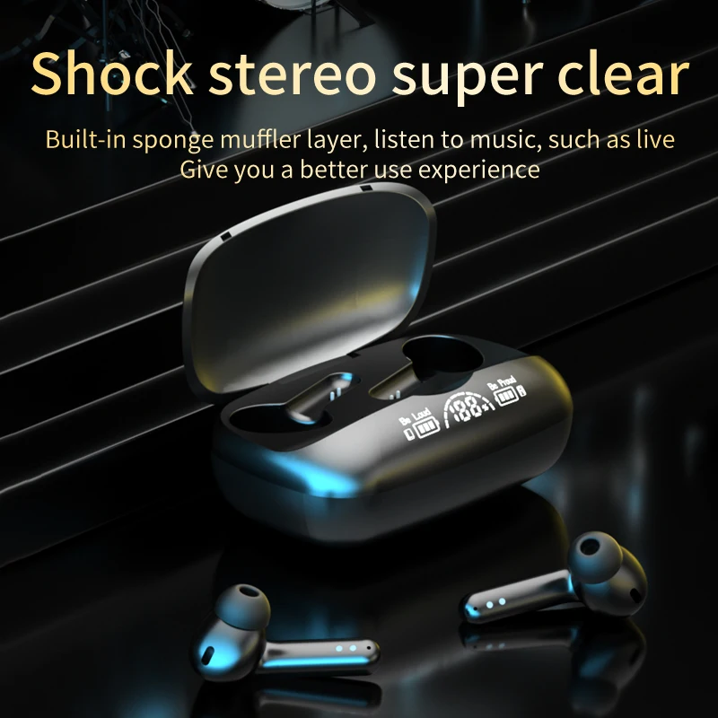 

TWS Earphone Bluetooth-compatible Wireless Headphones Deep Bass Earbuds True Wireless Stereo Headphone With Mic Sport Earphones