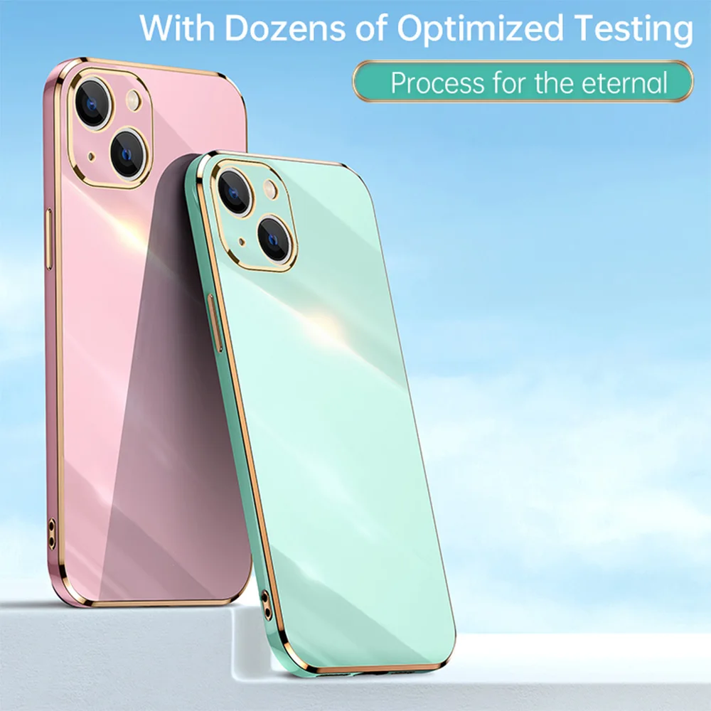 

Глянцевый чехол с квадратной рамкой для iPhone 14 13 12 11 Pro Max 14 Plus, силиконовый тонкий чехол для iPhone 13 12 Mini Shockrpoof, чехол