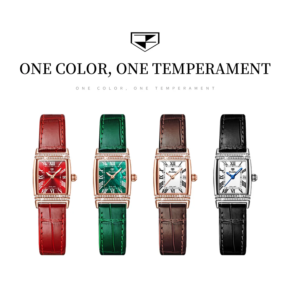 Reloj Mujer JSDUN Fashion Women's Quartz  Wrist Watch Classic Leather Strap Luxury Diamond Dial Waterproof Ladies Bracelet Gift