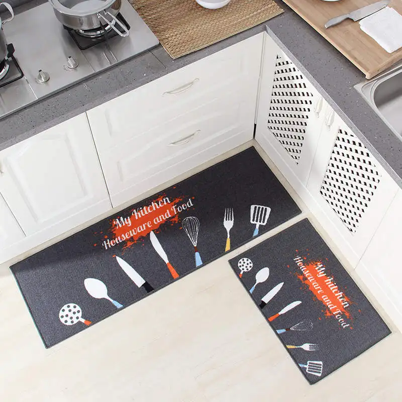 

Kitchen Mat Set Wear-resistant Non-slip Kitchen Floor Mat Bathroom Absorbent Door Mat Oil-absorbing Anti-fouling Long Mat