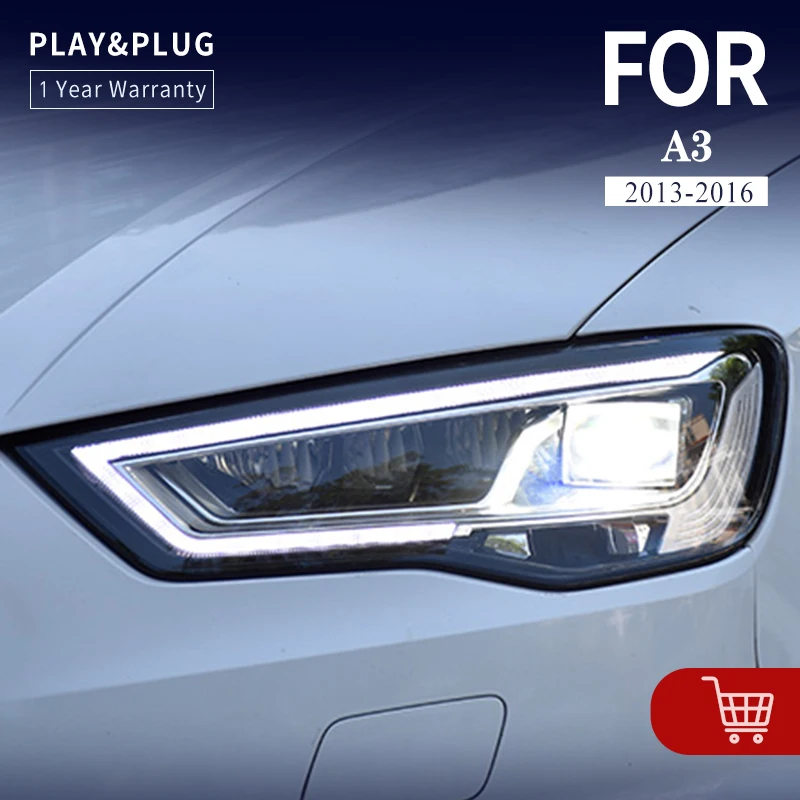 

Car Styling For AUDI A3 2013-2016 Headlights DRL Full LED Bi Xenon Bulb Animation Fog Lights Car Accessory A3 Head Lamp