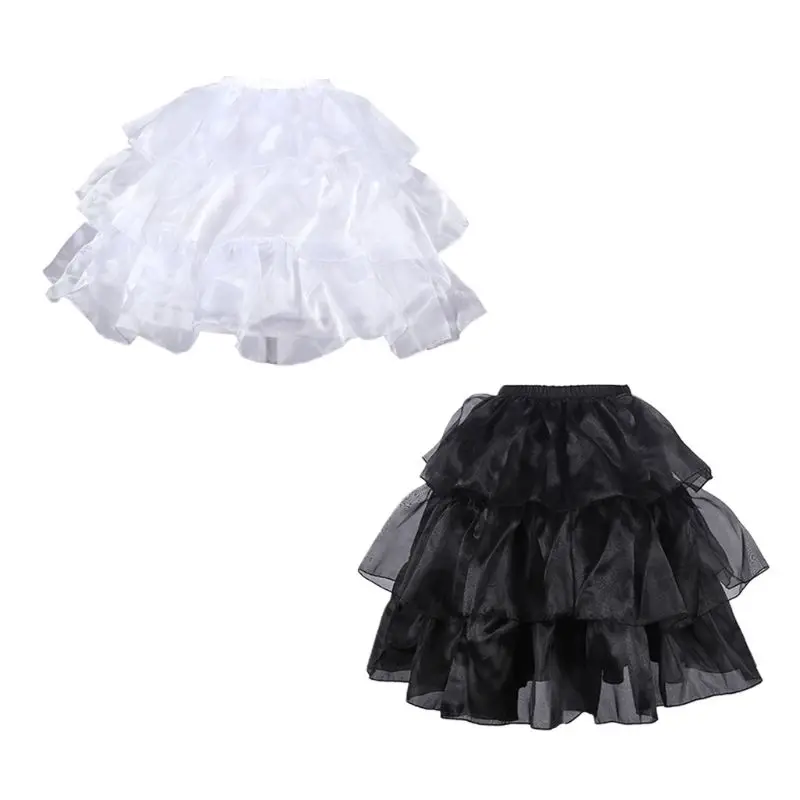 

E15E Girls Cosplay Short Petticoat Women Skirt Half Slip Prom Crinoline Wedding Evening Dress Underskirt