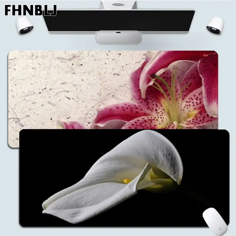 

Lily Flower Non-slip Lockedge Speed Version Game Computer Keyboard Office Table Mat Gaming Mouse Pad For PC Gamer Mousemat