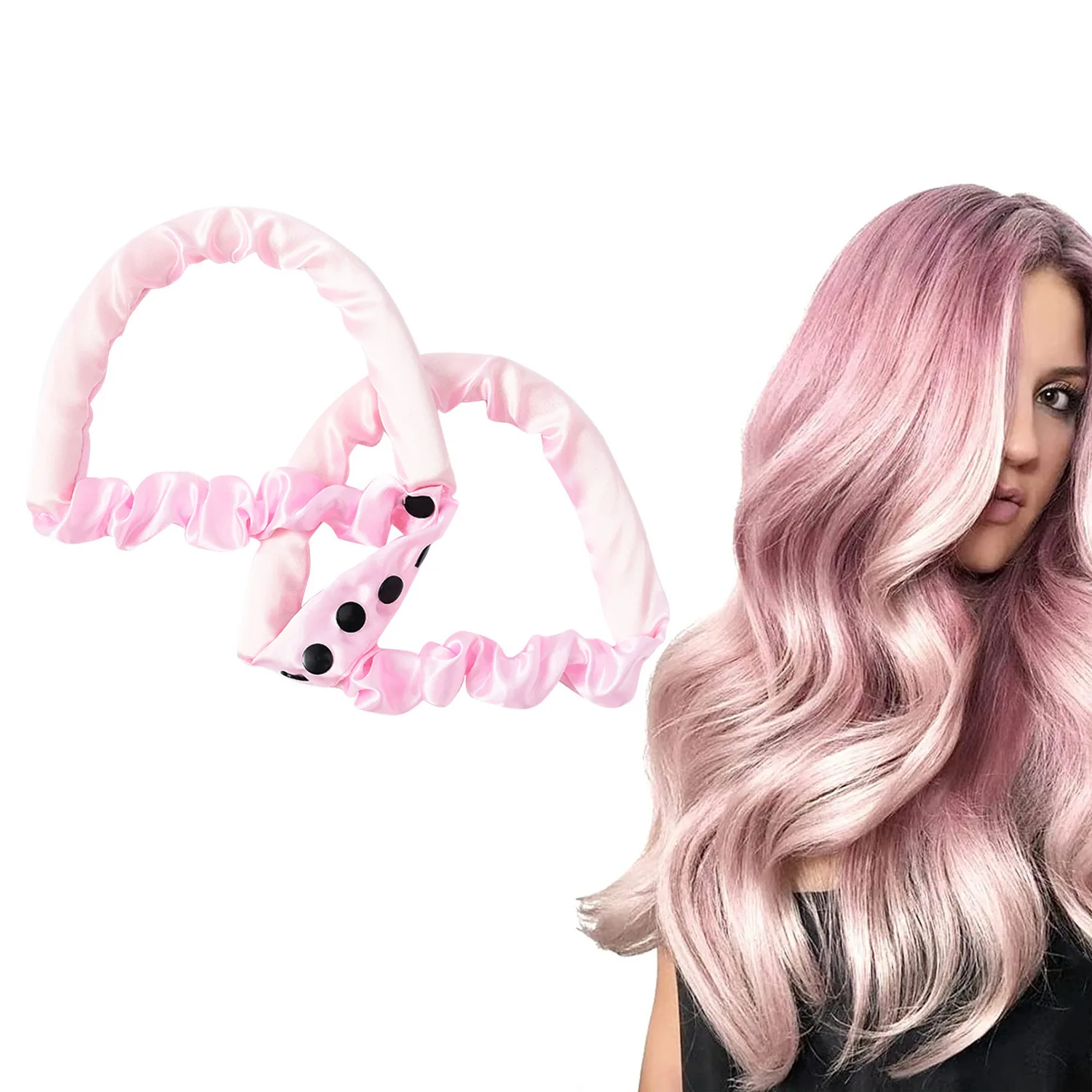 

Curling Headband Rod Button Eva Curling Iron Lazy Sleeping Big Waves No Heat Rubber Curling Iron Lazy Diy Hair Styling Tools