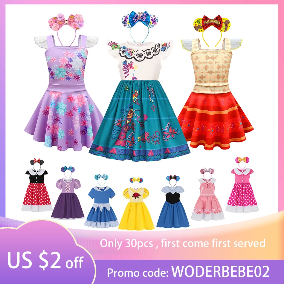 Детское Повседневное платье для девочек Эльза Белль Рапунцель Минни |