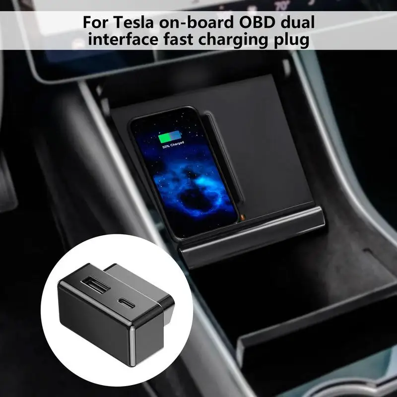 

Переходник OBD для Tesla Model Y/3 порта, скрытая зарядка PD для телефона, USB Type-C двойная головка, настенное зарядное устройство, разветвитель, адапте...