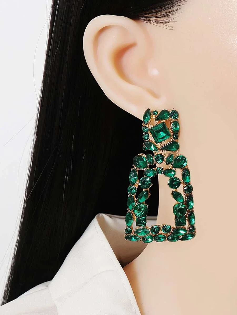 

Rhinestone Decor Geometric Design Earrings