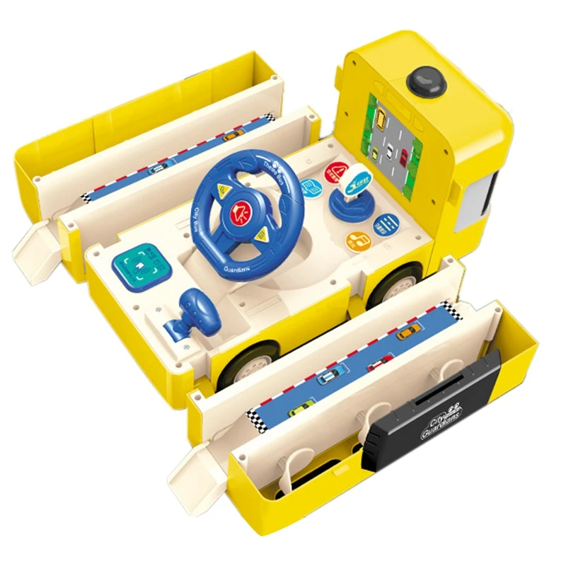 

Детская игрушечная машинка, детский симулятор, школьный автобус, игрушка для вождения, обучающий многофункциональный автомобиль для мальч...