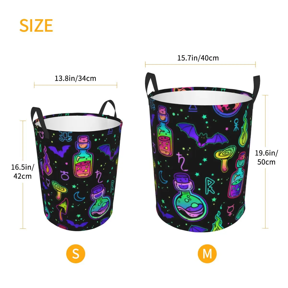 Корзина для белья волшебная тема круглая корзина хранения складная органайзер