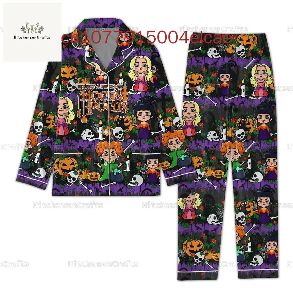 Пижамный комплект Disney Halloween Hocus Pocus повседневная мужская и женская рубашка с